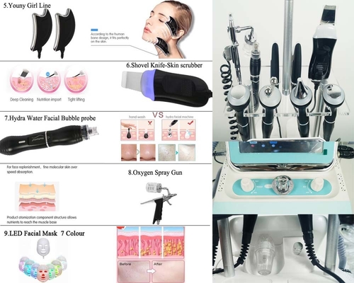 9 in 1 Gerät der Rf-Sauerstoff-Hautpflege-Maschinen-H2O2 Hydrafacial Dermabrasion