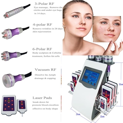 6 in 1 Hohlraumbildungs-fettem Verlust-Maschinen-Vakuum-Rf Lasers Lipo mehrpolig